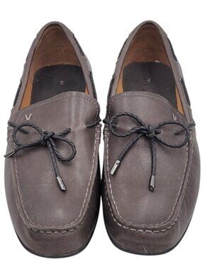 Vionic Luca Mocassin Loafer Men Size 9 Brown Moc Toe Leather Driving Shoes